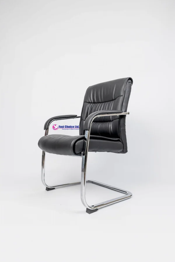 Medium Back Cantilever Leather Chair - Image 4