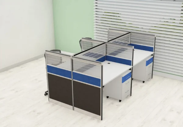 STELLAR 4 WAY WORKING STATION WITH MOBILE PEDESTAL - Image 2