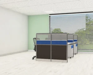 STELLAR 4 WAY WORKING STATION WITH MOBILE PEDESTAL