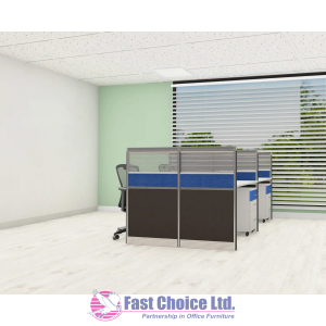 STELLAR 4 WAY WORKING STATION WITH MOBILE PEDESTAL