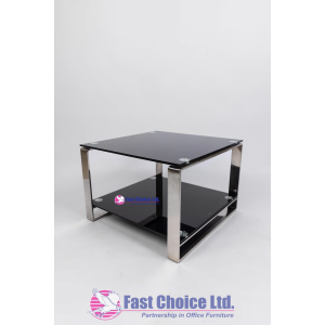 Square glass coffee table