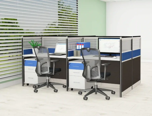STELLAR 4 WAY WORKING STATION WITH MOBILE PEDESTAL - Image 4