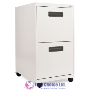 2 DRAWER METALLIC FILING CABINET (White)