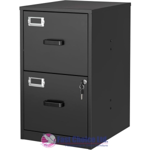 2 DRAWER METALLIC FILING CABINET (Black)