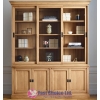 Three Door High Glass Wooden Cabinet