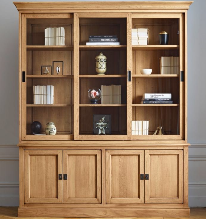 Three Door High Glass Wooden Cabinet 1 Three Door High Glass Wooden Cabinet