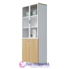 Two Door High Glass Wooden Cabinet